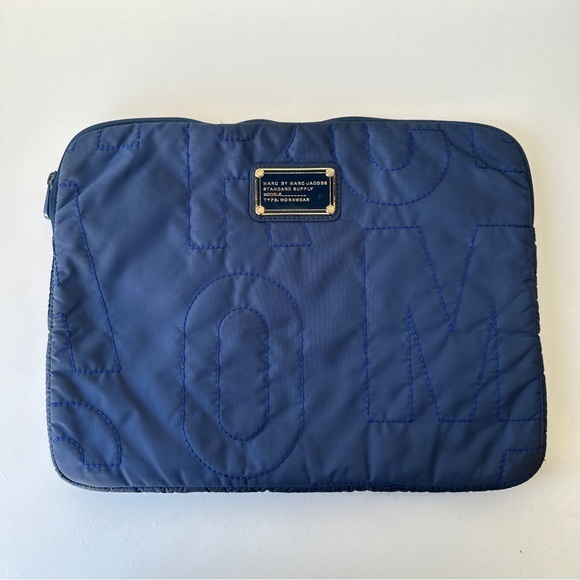 Marc Jacobs Accessories - Marc By Marc Jacobs Workwear Navy‎ blue Embossed Nylon Laptop Sleeve Tablet case